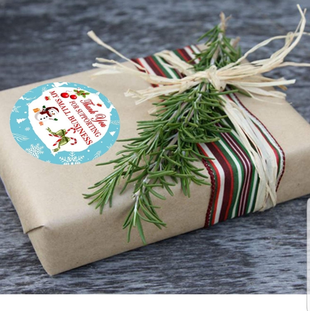 50 ct  2" Round Christmas Business Sticker Labels,2 Inch Round Thank You…